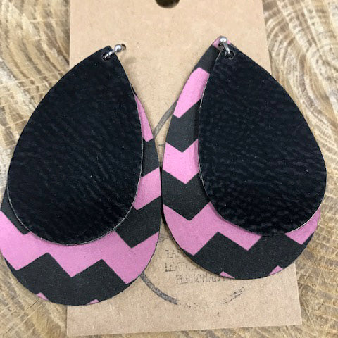 Large Pink Chevron Black Double