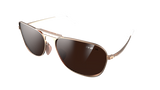 BEX Ranger Sunglasses. They have a Rose Gold metal frame with brown tinted lenses.