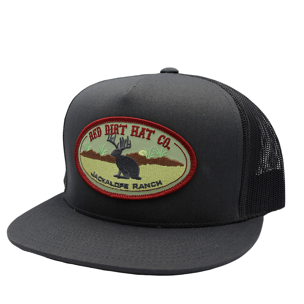 Red Dirt Designs Jackalope Charcoal and Grey Cap