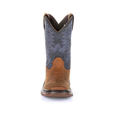 Rocky Big Kid s Brown and Blue Square Toe Boot Western Edge Ltd