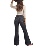 Rock & Roll Cowgirl High Rise with Rivets Trouser