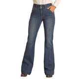 Rock & Roll Cowgirl High Rise Dark Wash Trousers