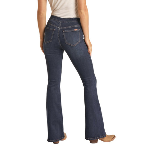 Rock & Roll Cowgirl Dark Wash Flare Jeans