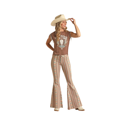 Rock & Roll Women's Stripe Aztec Bell Bottoms