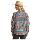 Powder River Women's Blue/Coral Aztec Shirt Jacket