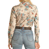 Rock & Roll Women's Tan Tropical Bronc Shirt
