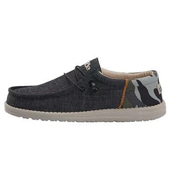 Hey Dude Men's Wally Funk Camo Dark Grey Shoes