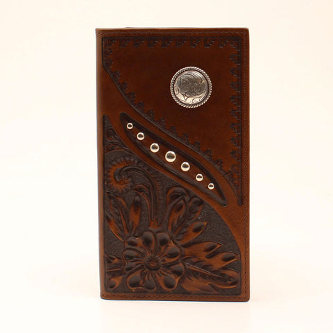 Nocona Floral Tooled Concho Rodeo Wallet 