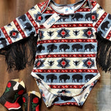 Shea Baby Buffalo Fringe Long Sleeve Onesie
