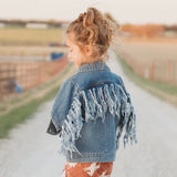 Shea Baby Infant/Toddler Denim Fringe Jacket