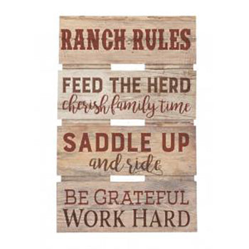 Ranch Rules Sign