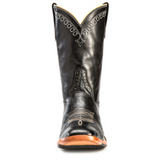 Rios of Mercedes Black Smooth Quill Ostrich Square Toe