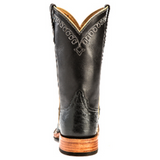 Rios of Mercedes Black Smooth Quill Ostrich Square Toe