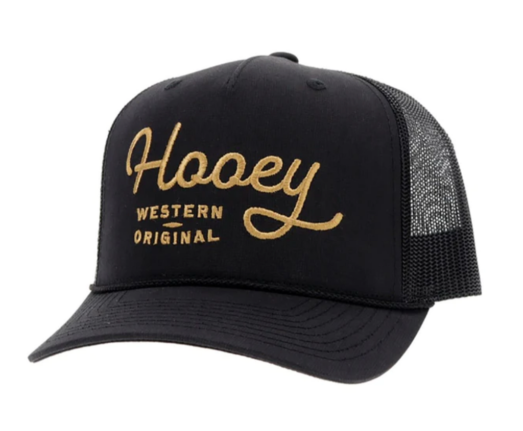 Hooey Black OG Cap-Gold Embroidery Hooey Western Original Patch