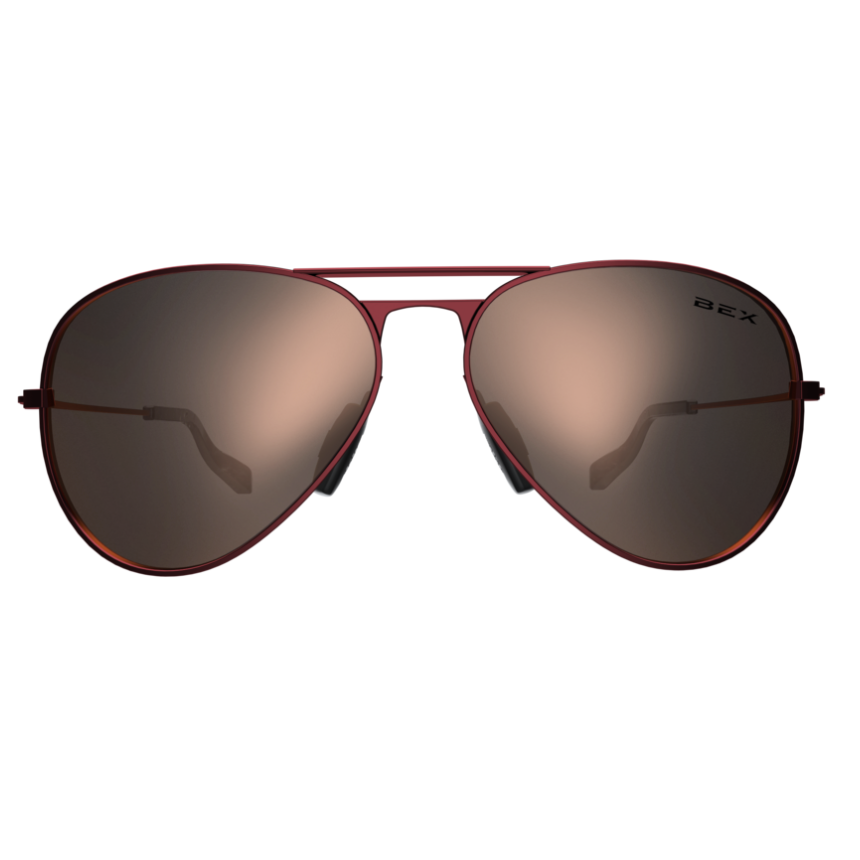 BEX Burgundy and Gold Wesley Sunglasses