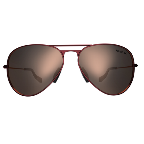 BEX Burgundy and Gold Wesley Sunglasses