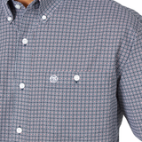 Wrangler Clothing Navy Square Print Long Sleeve Shirt