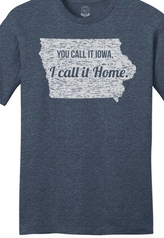 Unisex Navy Call It Home Iowa T Shirt