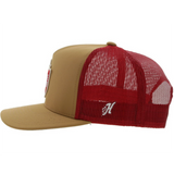 Hooey High Crown Work Tan/Red Cap-Lone Star Patch