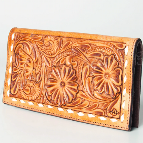 American Darling "Wanda" Natural Tooled Wallet