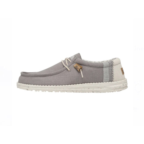 Hey Dude Men's Wally Linen Natural Grey Casual Shoe