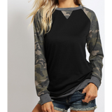 Camo Raglan Long Sleeve Tee