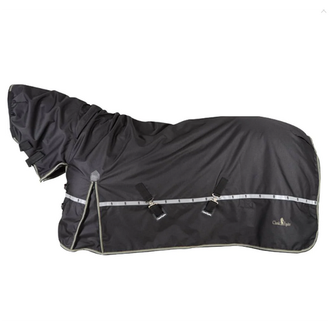 Classic Equine 5K Cross Trainer Hooded Horse Blanket- Black