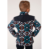 Roper Youth Navy Aztec Fleece Pullover
