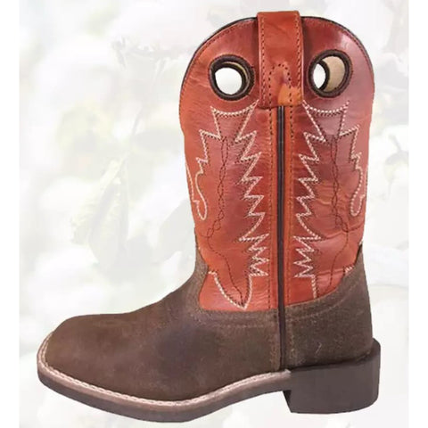 Smoky Mountain Child's Brown/Burnt Orange Bronco Western Boot