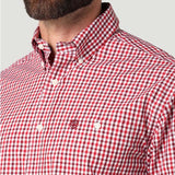Wrangler Men's George Strait Red & White Plaid Long Sleeve