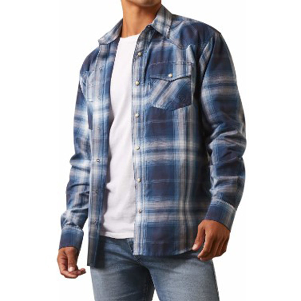 Ariat Men's Habel Dark Denim Plaid Shirt
