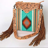 American Darling Winter Green Aztec Fringe Bag