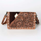 American Darling Brown Aztec & Tooled Leather Wallet