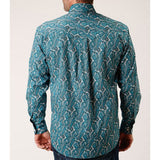 Roper Men's Turquoise Paisley Long Sleeve