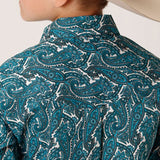 Roper Boys Turquoise Paisley Long Sleeve