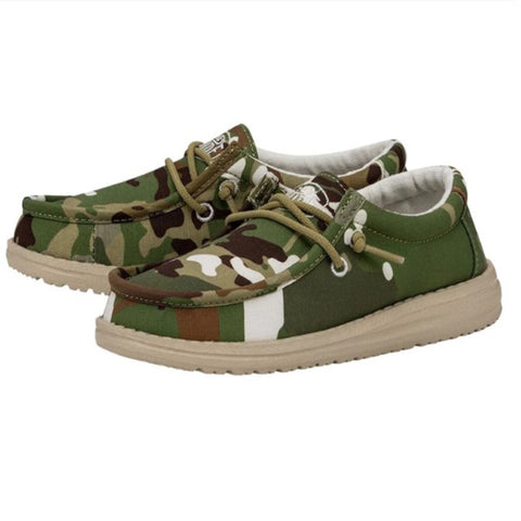 Hey Dude Wally Youth Ripstop Multi Camo