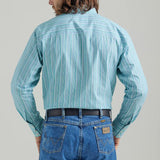 Wrangler Men's Teal Striped George Strait Shirt
