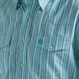 Wrangler Men's Teal Striped George Strait Shirt