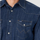 Wrangler Men's Dark Denim Snap Shirt