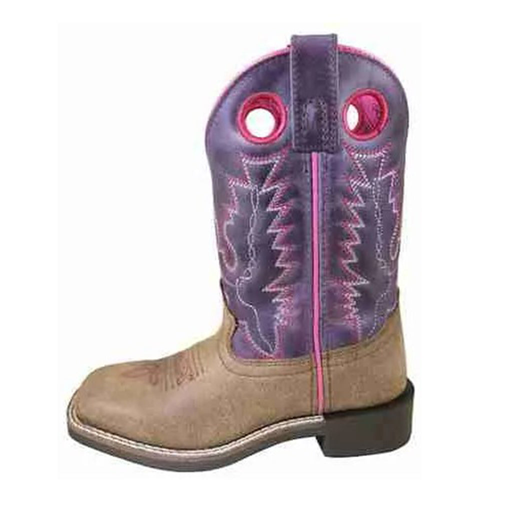 Smoky Mountain Girls Brown Distressed Purple Boots