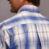 Stetson Blue Ink Ombre Plaid Shirt