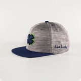 Black Clover Heather Grey/Navy Cap with Navy Clover/Neon Trim