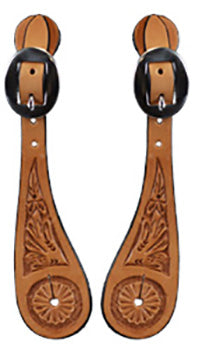 Youth Floral Tooled Spur Straps