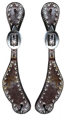 Ladies Glitter Buck Stitched Spur Strap