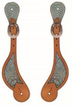 Ladies Turquoise Gator Spur Straps