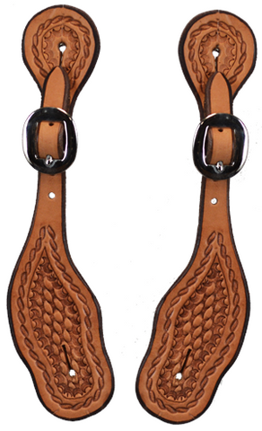 Ladies Light Oiled Basket Weave Spur Strap