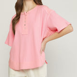 Peach Raw Edge Shirt