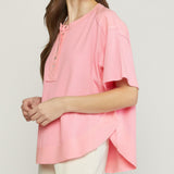 Peach Raw Edge Shirt