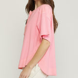 Peach Raw Edge Shirt