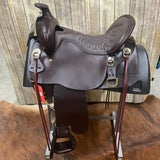 adult trail saddle in dark brown smooth leather